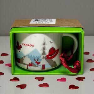 NIB Starbucks Canada You Are Here Mini Mug Ornament 2oz w Box